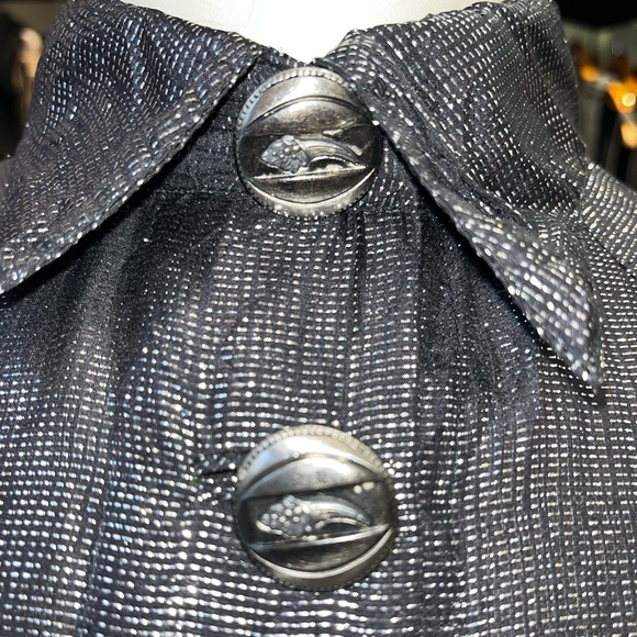 Vintage Gianni Versace silk lamé Button Down Blouse - Picture 2 of 6